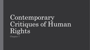 Chapter 7-Contemporary Critiques of Human Rights