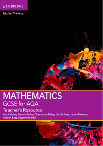 GCSE Mathematics for AQA Teachers Resource Free Online