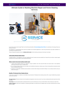 Ultimate Guide to Washing Machine Repair and Home Cleaning Services