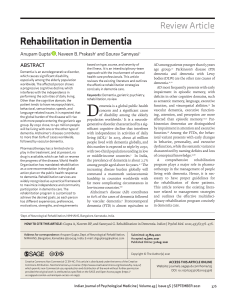 Rehabilitation in dementia