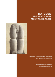 Textbook Prevention in Mental Health 2019