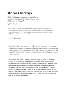 An anthropologist studies the warring ideas of Noam Chomsky   Aeon Essays