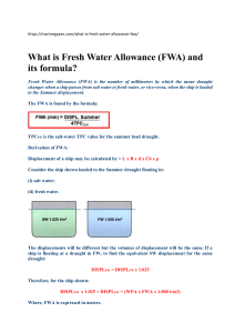 Fresh Water Allowance