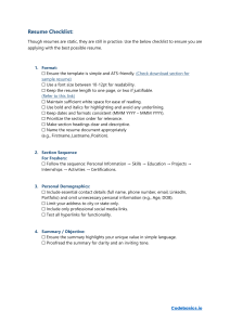 Resume Checklist