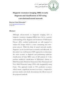 Magnetic resonance imaging (MRI) in early diagnosis and classification of AD using convolutional neural network 