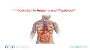 1. Unit 1 -Introduction to Anatomy & Physiology
