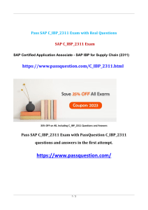 SAP C IBP 2311 Practice Test Questions