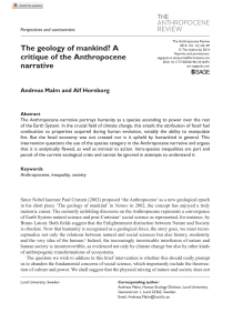 The geology of mankind? A critique of the Anthropocene narrative