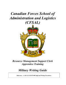 Military Writing Guide (Canadian Armed Forces)