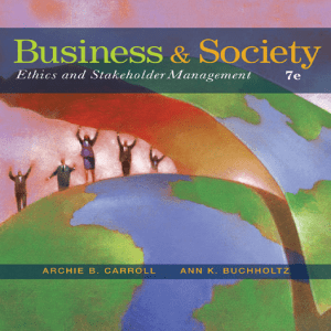 BME 21 Business and Society Ethics and Stakeholder Management, 7e