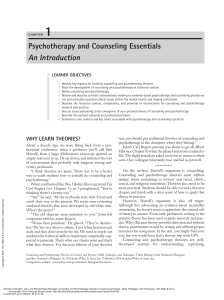 Counseling and Psychotherapy CH1
