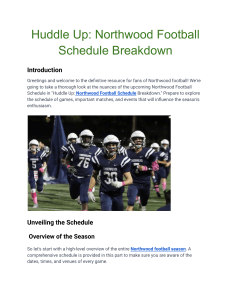 Huddle Up  Northwood Football Schedule Breakdown
