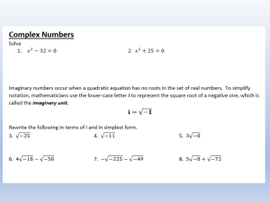Complex numbers notes