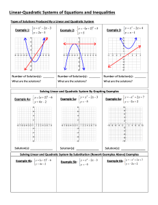 Linear Quadratic system notes
