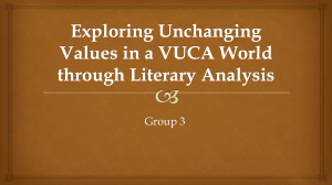 Exploring Unchanging Values in a VUCA World 