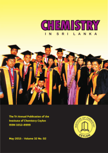 Chemistry in Sri Lanka - The Tri-Annual Publication of the Institute of Chemistry Ceylon