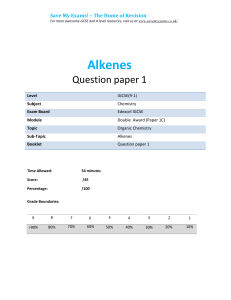 4.3 Alkenes (1C) 1