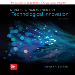 Strategic Management of Technological Innovation 