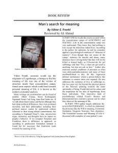 Man Search for Meaning review by Ali Ahmed Junejo
