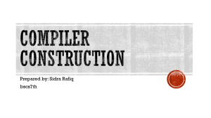 compiler construction architecture