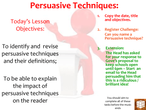 persuasive techniques outstanding lesson