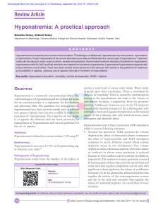 Hyponatremia A practical approach
