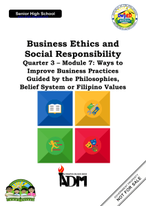 bus ethics q3 mod7 Ways to Improve Business Practices Guided by the Philosophies, Belief System or Filipino Values final