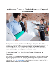 Addressing Common Pitfalls in Research Proposal Development
