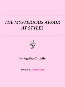 mysterious affair at styles Agatha Christie