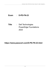 D-PE-FN-23 Dell PowerEdge Foundations 2023 Exam Dumps