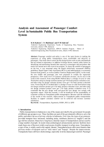 Analysis and Assessment of Passenger Comfort Level in Sustainable Public Bus Transportation System