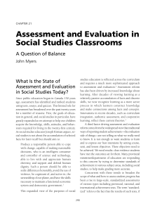 assessment and evaluation in social studies classrooms