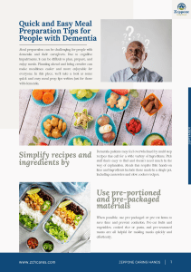 Quick and Easy Meal Preparation Tips for People with Dementia