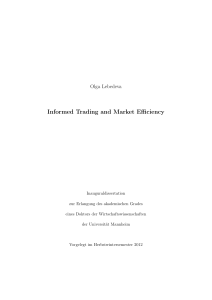 Lebedeva Olga - Informed Trading and Market Efficiency
