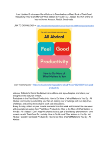 PDF: Feel-Good Productivity  How to Do More of What Matters to You By   Ali  Abdaal