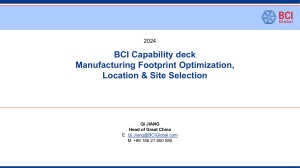 BCI Manufacturing optimization & site selection approach