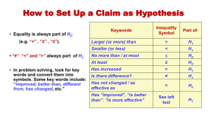 How to Set Up a Claim as Hypothesis(2)