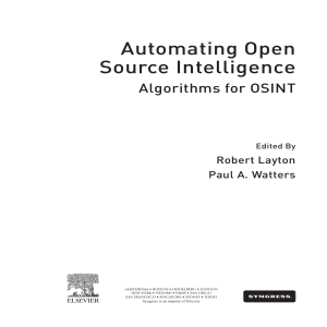 Automating open source intelligence algorithms for OSINT PDF Room
