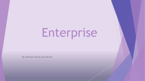 What is an enterprise (with ex; of an entrepreneur)