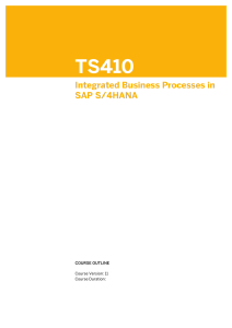 TS410 Integrated Business Processes in SAP S4HANA