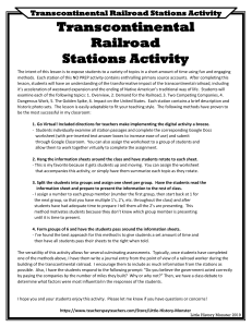 Transcontinental RR Stations Activity