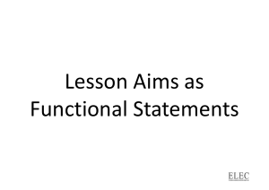 Lesson Aims as Functional Statements and Their Use in Lesson Planning