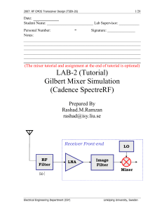 Gilbert Mixers Tutorial