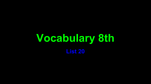 List 20 Vocab