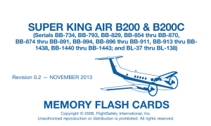 Super KA B200 memory items, limitations, emergency procedures flash cards