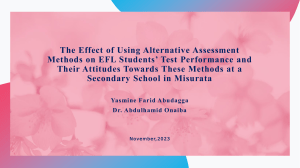 The Effect of Alternative Assessment on Students' Test Performance 