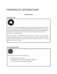 Lecture I PROBABILITY DISTRIBUTIONS (1)