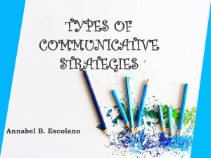 10. Types of Communicative Strategies 2