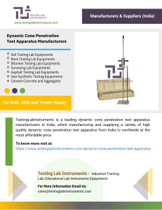 Dynamic Cone Penetration Test Apparatus Manufacturers
