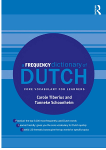 A Frequency Dictionary of Dutch  Core Vocabulary for Learners